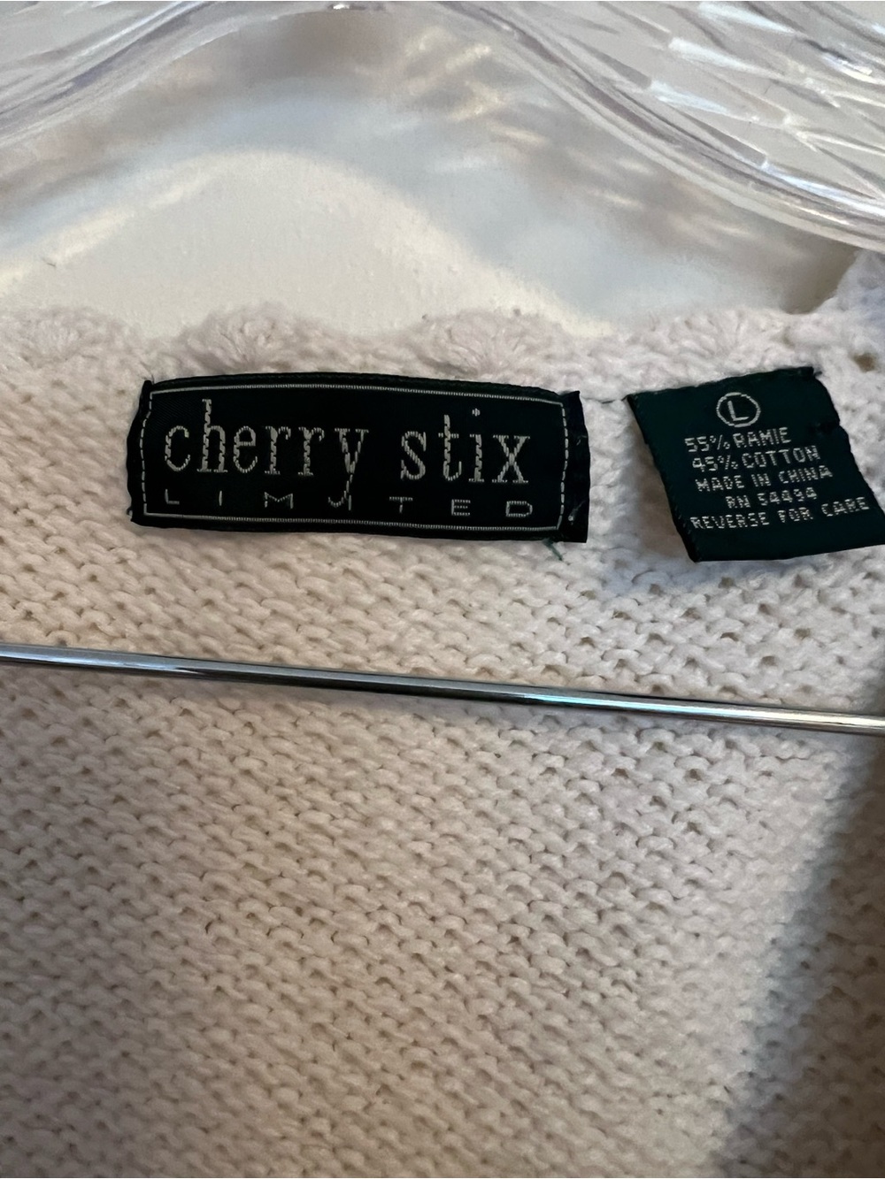Cherry Stix Women's Cream Embroidered Knit Vest - Picture 2 of 3